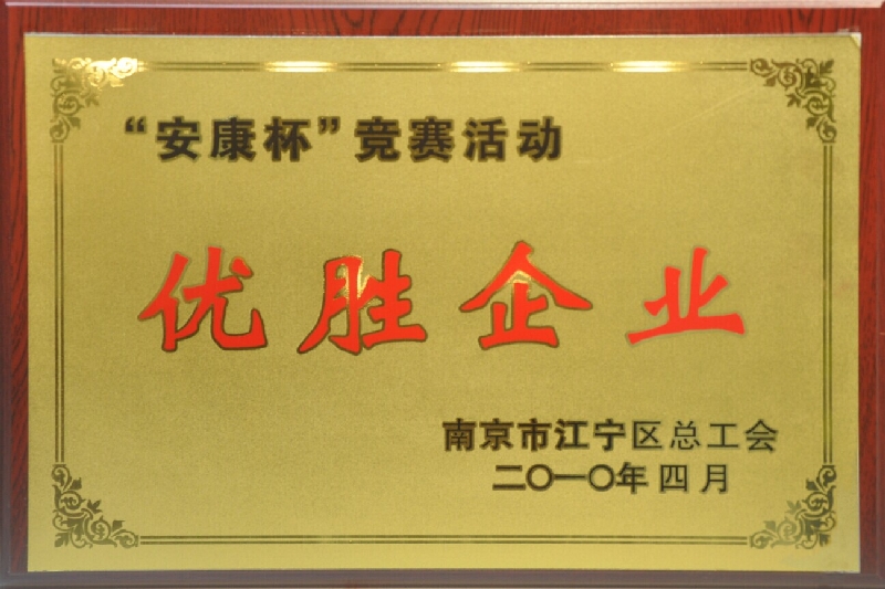 2009年度江寧區(qū)“安康杯”競(jìng)賽活動(dòng)優(yōu)勝企業(yè)